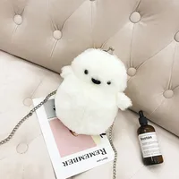 Small Plush Animal Oval Buckle Crossbody Bag main image 2