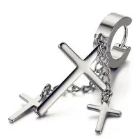 Titanium&stainless Steel Punk Geometric Earring  (black) Nhhf0102-black main image 2