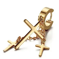 Titanium&stainless Steel Punk Geometric Earring  (black) Nhhf0102-black main image 3