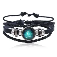 Leather Fashion Geometric Bracelet  (aries) Nhpk2027-aries main image 3