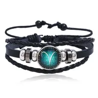 Leather Fashion Geometric Bracelet  (aries) Nhpk2027-aries main image 1