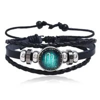 Leather Fashion Geometric Bracelet  (aries) Nhpk2027-aries main image 8