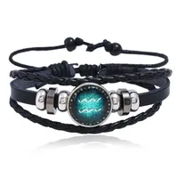 Leather Fashion Geometric Bracelet  (aries) Nhpk2027-aries main image 11