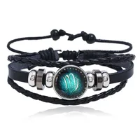 Leather Fashion Geometric Bracelet  (aries) Nhpk2027-aries main image 6