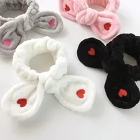 Simple Wild Embroidery Red Little Love Rabbit Ears Hair Band Nhof157671 main image 1