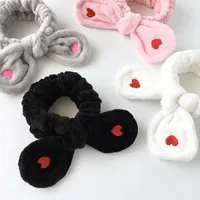Simple Wild Embroidery Red Little Love Rabbit Ears Hair Band Nhof157671 main image 2