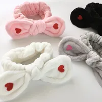 Simple Wild Embroidery Red Little Love Rabbit Ears Hair Band Nhof157671 main image 3
