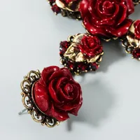Retro Geometric Diamond Alloy Artificial Gemstones Earrings main image 4