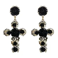 Retro Geometric Diamond Alloy Artificial Gemstones Earrings main image 5