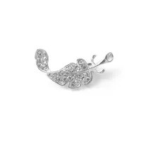 Korean Sweet Full Diamond Leaf Unisex Pin main image 5