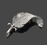 Korean Sweet Full Diamond Leaf Unisex Pin main image 4