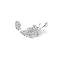 Korean Sweet Full Diamond Leaf Unisex Pin sku image 1