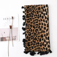 Fashion Cotton And Leopard Print Gradient Women&#39;s Scarf Long Dual-use Shawl main image 2