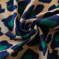 Cotton And Linen Scarf Shawl Dual-use Classic Blue Leopard Long Scarf Scarf Women main image 5