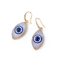 Retro Personality Eyes Imitation Natural Stone Resin Earrings main image 2