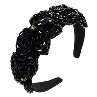 Europe And The United States Christmas Headband Female High-end Boutique Hair Accessories Handmade Crystal Flowers Super Flash Wide Side Headband Hair Dryer main image 2