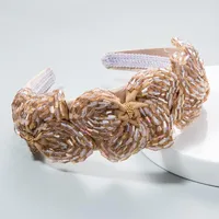Europe And The United States Christmas Headband Female High-end Boutique Hair Accessories Handmade Crystal Flowers Super Flash Wide Side Headband Hair Dryer main image 3