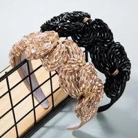 Europe And The United States Christmas Headband Female High-end Boutique Hair Accessories Handmade Crystal Flowers Super Flash Wide Side Headband Hair Dryer main image 1