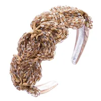 Europe And The United States Christmas Headband Female High-end Boutique Hair Accessories Handmade Crystal Flowers Super Flash Wide Side Headband Hair Dryer sku image 2