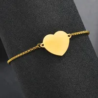 Fashion Heart 304 Stainless Steel 18K Gold Plated No Inlaid Bracelets In Bulk main image 4