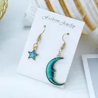 Ocean Blue Ins Wind Moon Cosmic Earrings Nhsd156850 main image 13