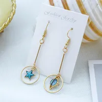 Ocean Blue Ins Wind Moon Cosmic Earrings Nhsd156850 main image 2