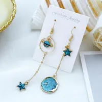 Ocean Blue Ins Wind Moon Cosmic Earrings Nhsd156850 main image 11