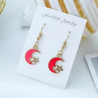 Ocean Blue Ins Wind Moon Cosmic Earrings Nhsd156850 main image 3