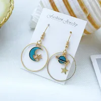 Ocean Blue Ins Wind Moon Cosmic Earrings Nhsd156850 sku image 9