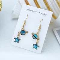 Ocean Blue Ins Wind Moon Cosmic Earrings Nhsd156850 sku image 11