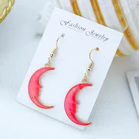 Ocean Blue Ins Wind Moon Cosmic Earrings Nhsd156850 sku image 8