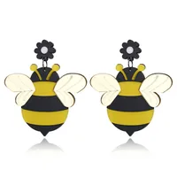 Fashion New High-grade Acrylic Bee Earrings Cartoon Cute Earrings Female main image 1