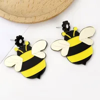 Fashion New High-grade Acrylic Bee Earrings Cartoon Cute Earrings Female sku image 1