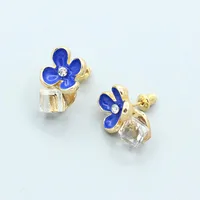 Beautiful Diamond-studded Crystal Flower Earrings Korea Imported High Quality Zircon Earrings main image 3