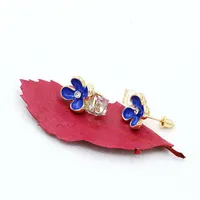 Beautiful Diamond-studded Crystal Flower Earrings Korea Imported High Quality Zircon Earrings main image 4