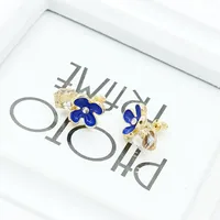 Beautiful Diamond-studded Crystal Flower Earrings Korea Imported High Quality Zircon Earrings main image 5