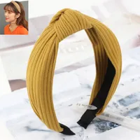 Korean Hair Accessories Headdress Knitted Solid Color Fabric Cross Knotted Headband Headband Head Buckle Ladies Headband main image 3