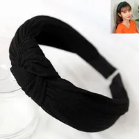 Korean Hair Accessories Headdress Knitted Solid Color Fabric Cross Knotted Headband Headband Head Buckle Ladies Headband sku image 4