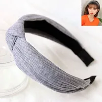 Korean Hair Accessories Headdress Knitted Solid Color Fabric Cross Knotted Headband Headband Head Buckle Ladies Headband sku image 7