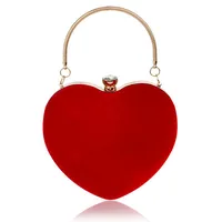 Hot Heart-shaped Handbag Lady Fashion Makeup Bag Evening  Bag Clutch Bag sku image 2