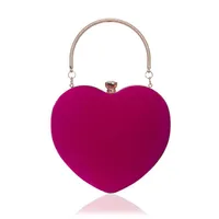 Hot Heart-shaped Handbag Lady Fashion Makeup Bag Evening  Bag Clutch Bag sku image 4