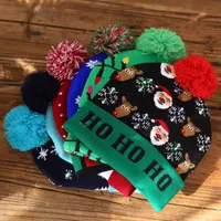 Christmas Decorations Flanged Knitted Ball Cap Led Light Cap Adult Children's Cap main image 3