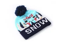 Christmas Decorations Flanged Knitted Ball Cap Led Light Cap Adult Children's Cap sku image 3