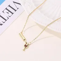 Simple Style Wine Bottle Copper Necklace In Bulk main image 4