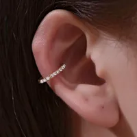 Wholesale Jewelry Lady U Shape Copper Artificial Gemstones Plating Earrings main image 1