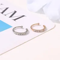 Wholesale Jewelry Lady U Shape Copper Artificial Gemstones Plating Earrings main image 2