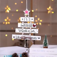 New Christmas Wooden Christmas Tree Christmas Door Hanging Decoration Wind Chime Letter Card Pendant Christmas Bell Hanging main image 4