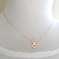 Simple Hollow Little Bee Pendant Necklace Environmental Protection Gold Plated Silver Female Clavicle Chain Wholesale main image 3