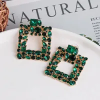 Geometric Diamond Full Diamond Earrings Female Retro Stud Earrings Ear Jewelry main image 2