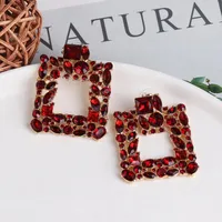 Geometric Diamond Full Diamond Earrings Female Retro Stud Earrings Ear Jewelry main image 3